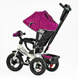 Дитячий триколісний велосипед Best Trike 3390 надувні/фара, з USB, пультом, батьківською ручкою
