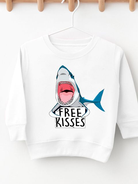 Свитшот детский белый Free Shark Kiss Love&Live фото 1