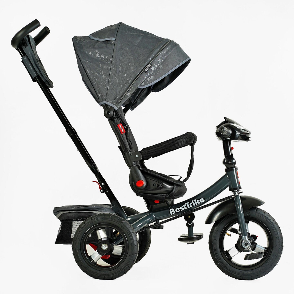 Дитячий триколісний велосипед Best Trike 6088 F надувні/фара, з USB, пультом, батьківською ручкою
