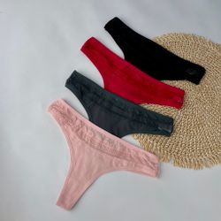 Гладенькі стрінги з вставкою сіточка