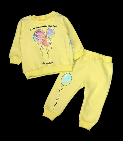 Костюм 2в1: світшот, штани "Little Princess" трьохнитка з начосом TM "Flamindo" (86 см)