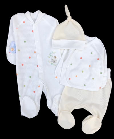 Комплект 4в1: чоловічок, сорочечка, повзунки та шапочка "Принт", інтерлок ТМ "Happy ТОТ" (62 см)