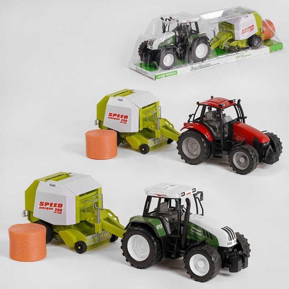 Игрушечный трактор 4089 B / 5089 B (9) “Сельскохозяйственная техника”, инерционный, подвижные детали, в слюде