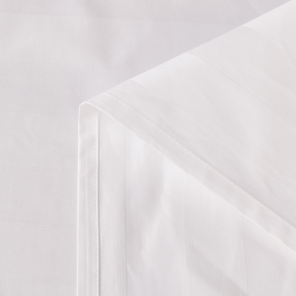 Простыня Страйп Сатин Однотонный Отель белый 100% хлопок 3x3 R3CTH037150235