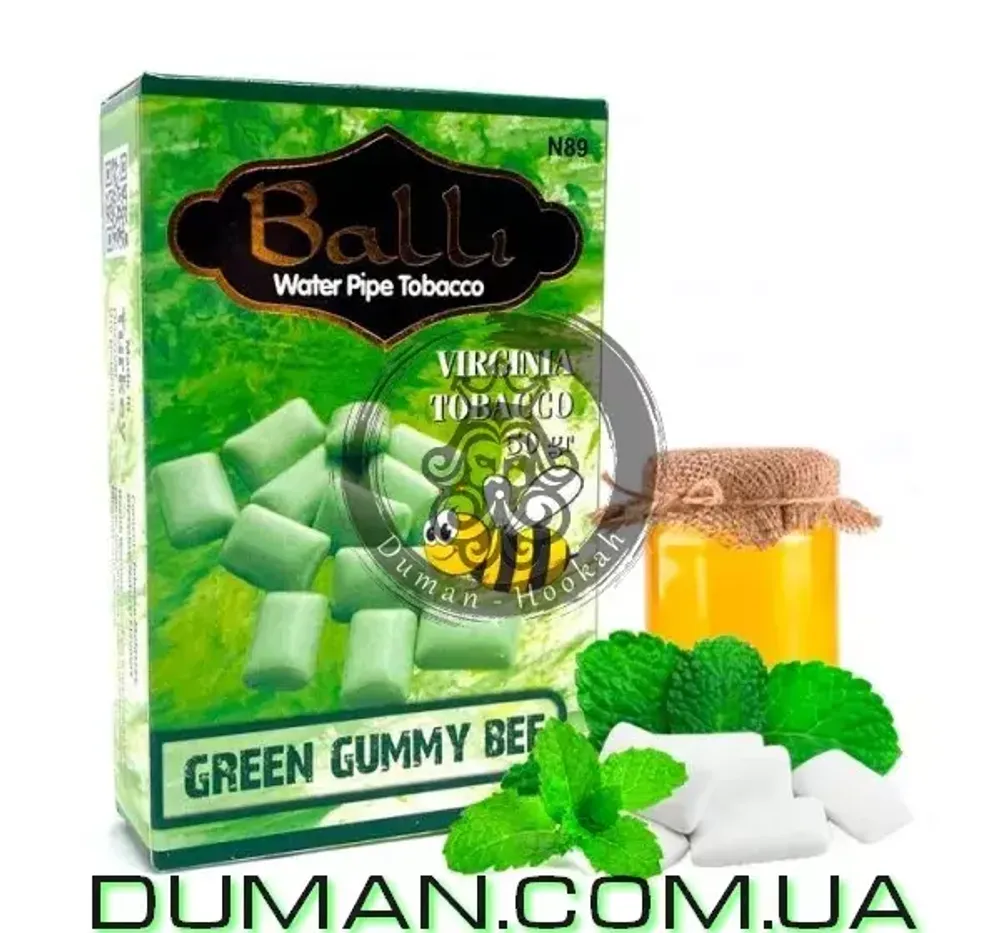 Balli Green Gummy Bee (Балли Жвачка Мята Мед) 50g