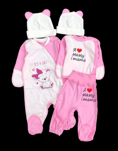 Гарний набір одягу для новонародженої дівчинки, якісний одяг для немовлят весна-літо-осінь, зріст 62 см, бавовна