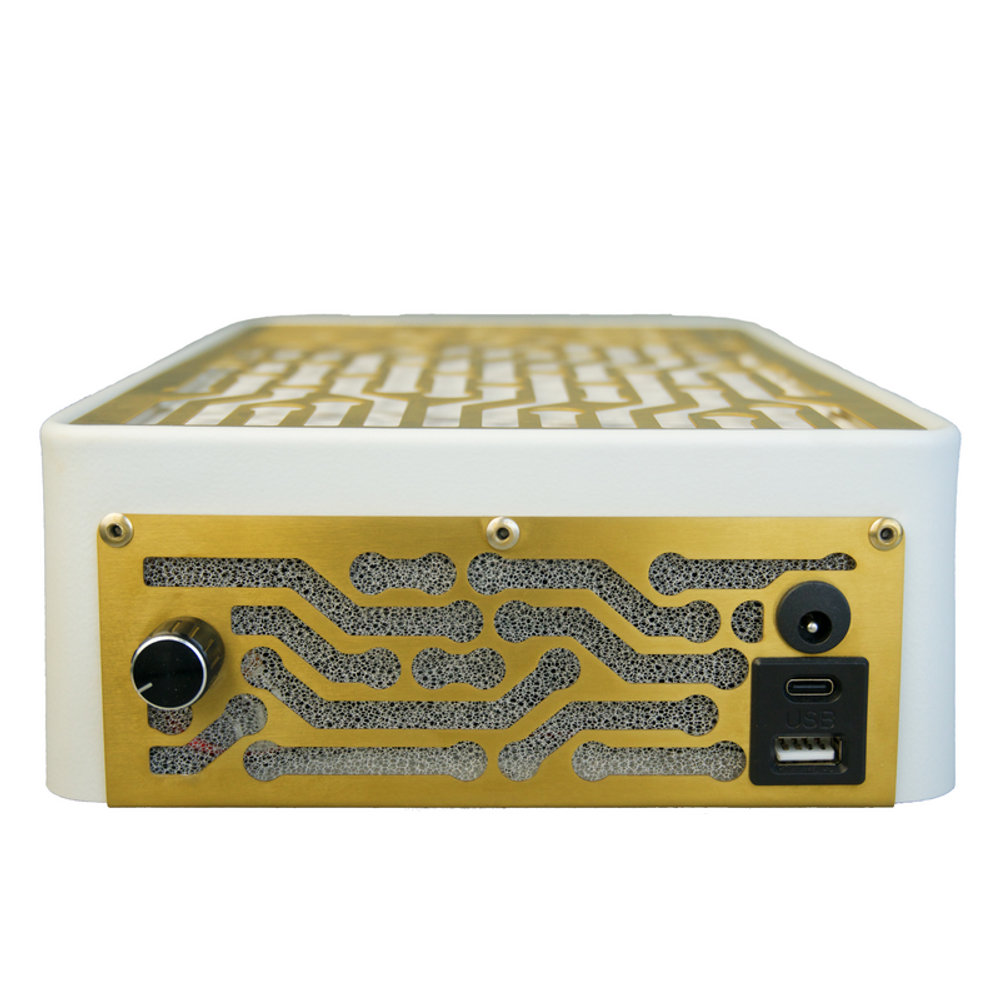 Вытяжка для маникюра настольная Ulka Nano, цвет белый (сетка золотая)