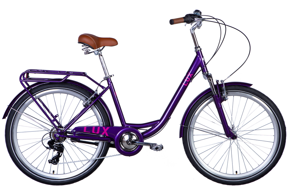 Велосипед міський 26 дюймів Dorozhnik Lux AM Vbr 2024 з багажником, рама 17"
