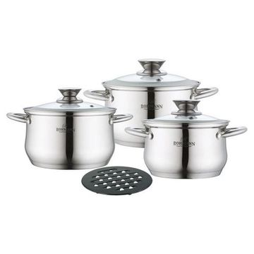 Набір каструль з нерж. стали 7 попер. Bohmann BH 0113