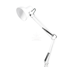 Настольная лампа на струбцине, белая