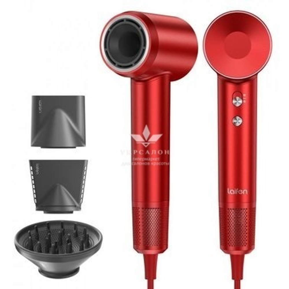 Фен Laifen профессиональный с ионизацией, 3 насадки, красный