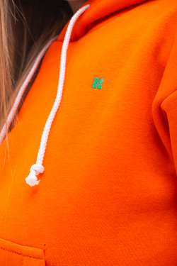 Дитячий спортивний утеплений костюм Kindamor Warm Autumn Orange для дівчинки, фліс помаранчевий з зеленим