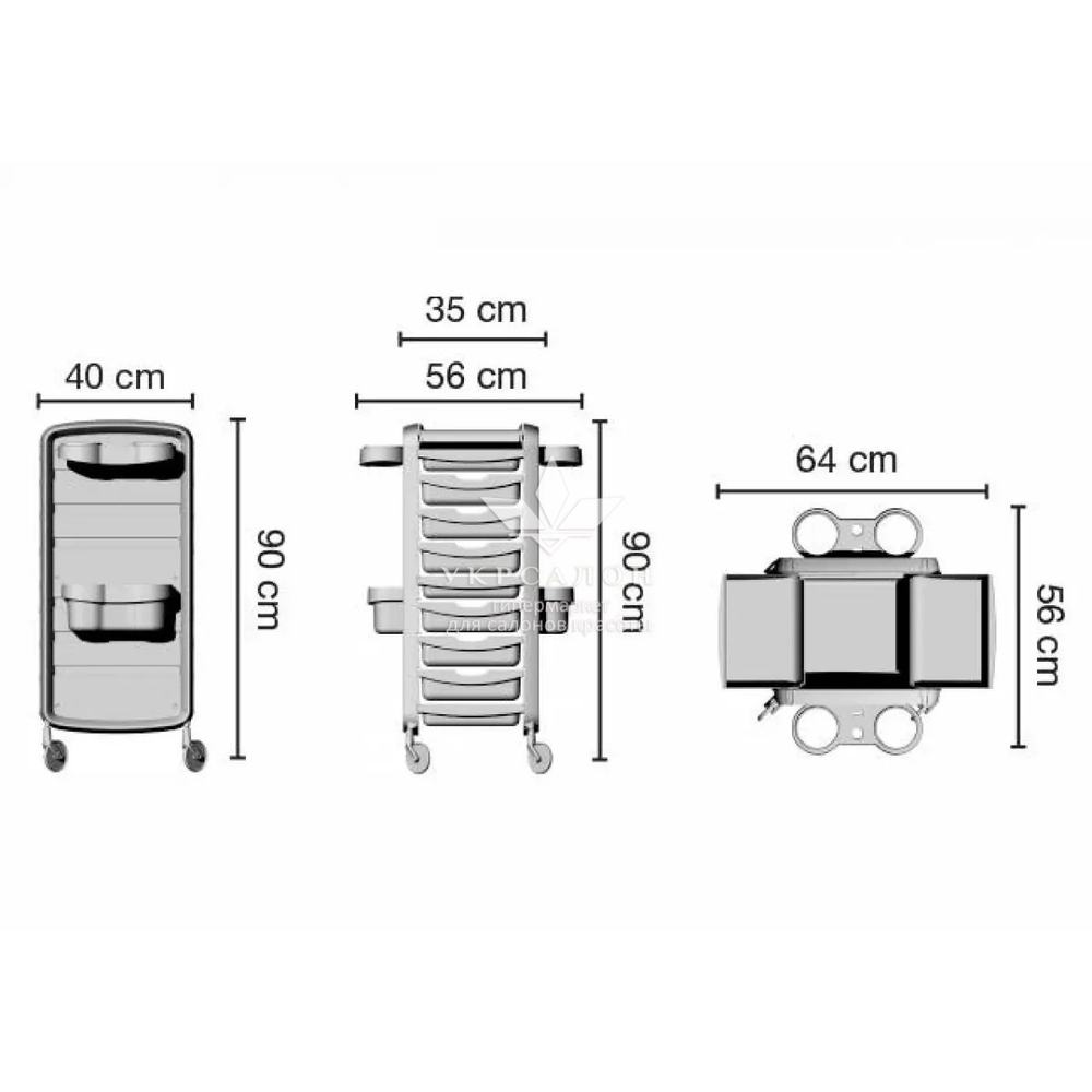 Перукарський візок Elogy білий/капучіно