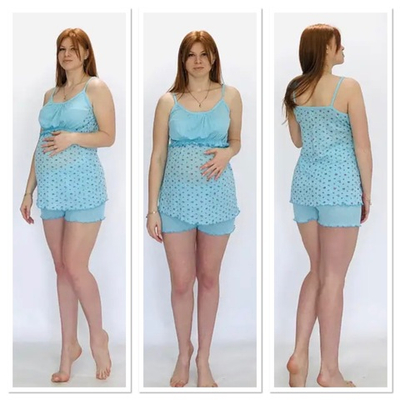 Піжама: майка та шорти для вагітних або годуючих мам "Summer", рібана ажур ТМ "Triko" (розмір S)