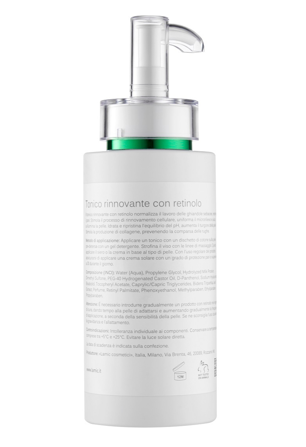 Восстанавливающий тоник с ретинолом Tonico Rinnovante Con Retinolo Lamic Cosmetici, 250 ml
