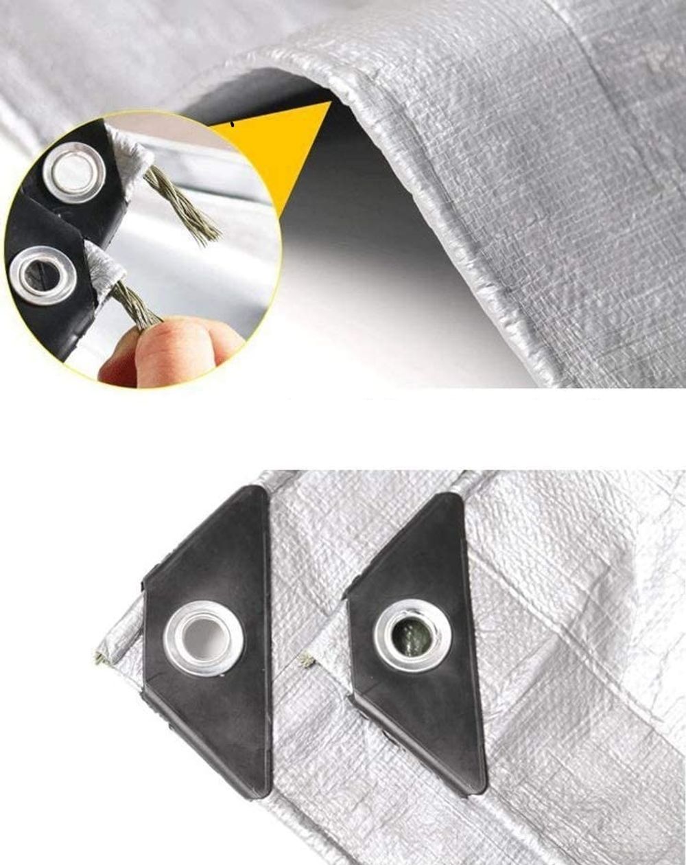 Тент 6х8 от дождя и снега, затеняющий 150г./м2 (серый) тарпаулиновый. Усиленные края.