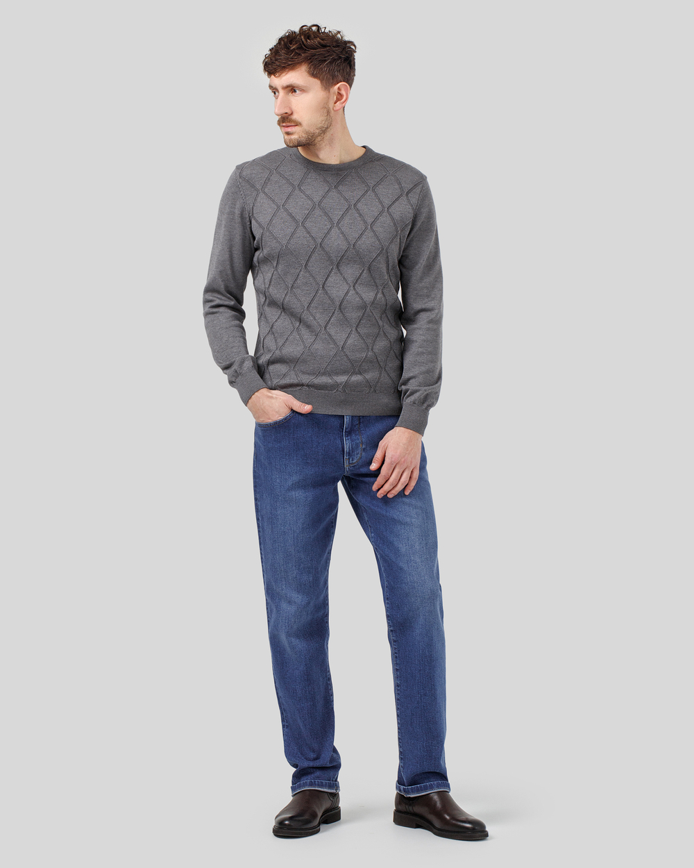 Джемпер чоловічий сірий (арт. 7662300405)