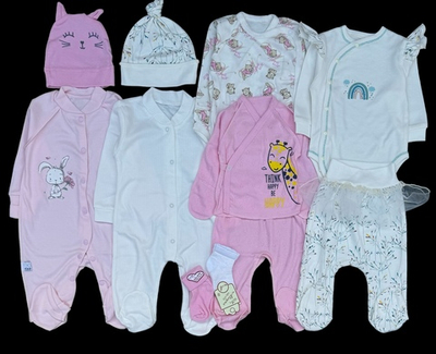 Гарний набір одягу для новонародженої дівчинки, якісний одяг для немовлят, весна-літо, зріст 62 см, бавовна