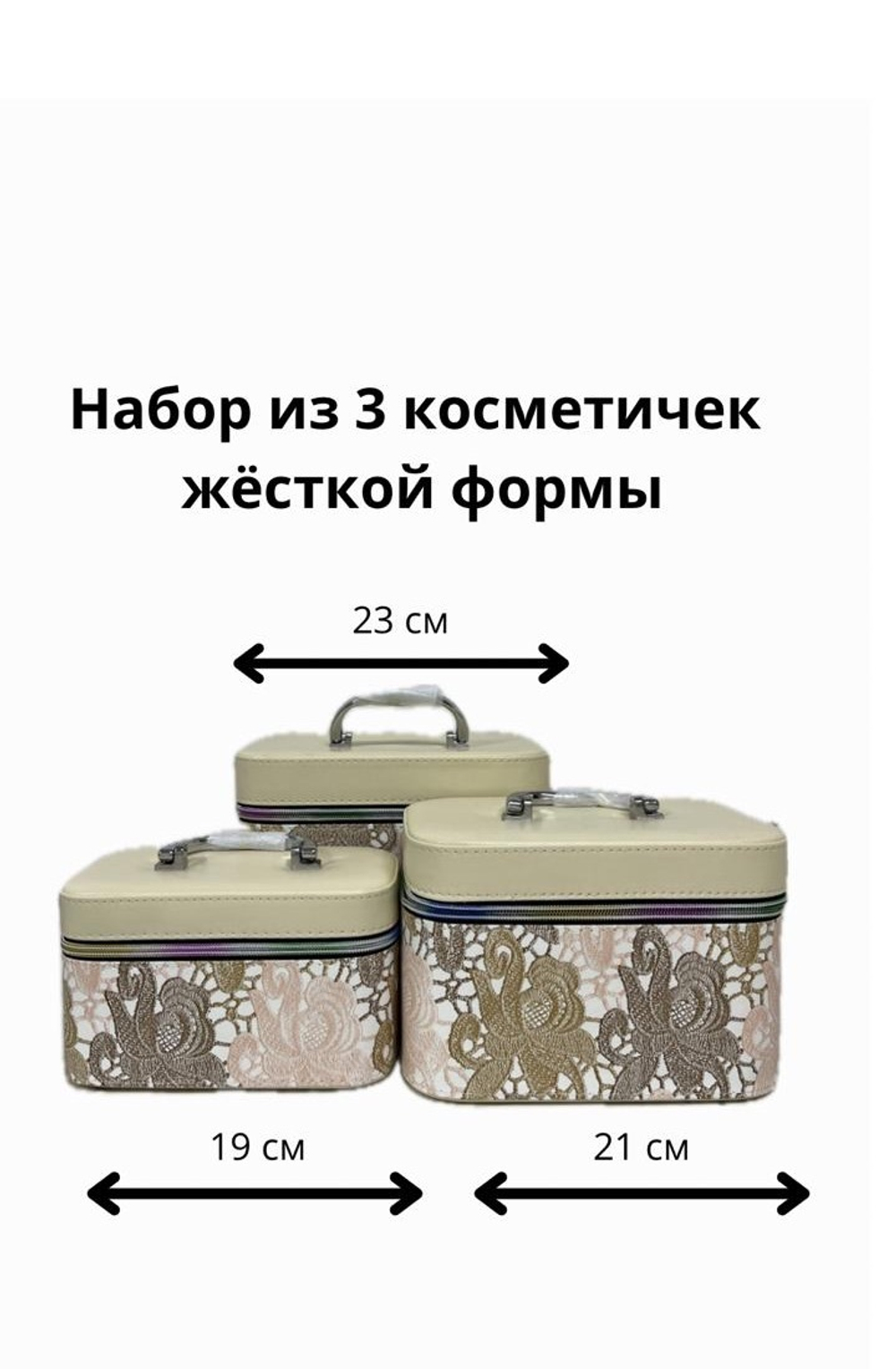 Набор из 3 косметичек жёсткой формы