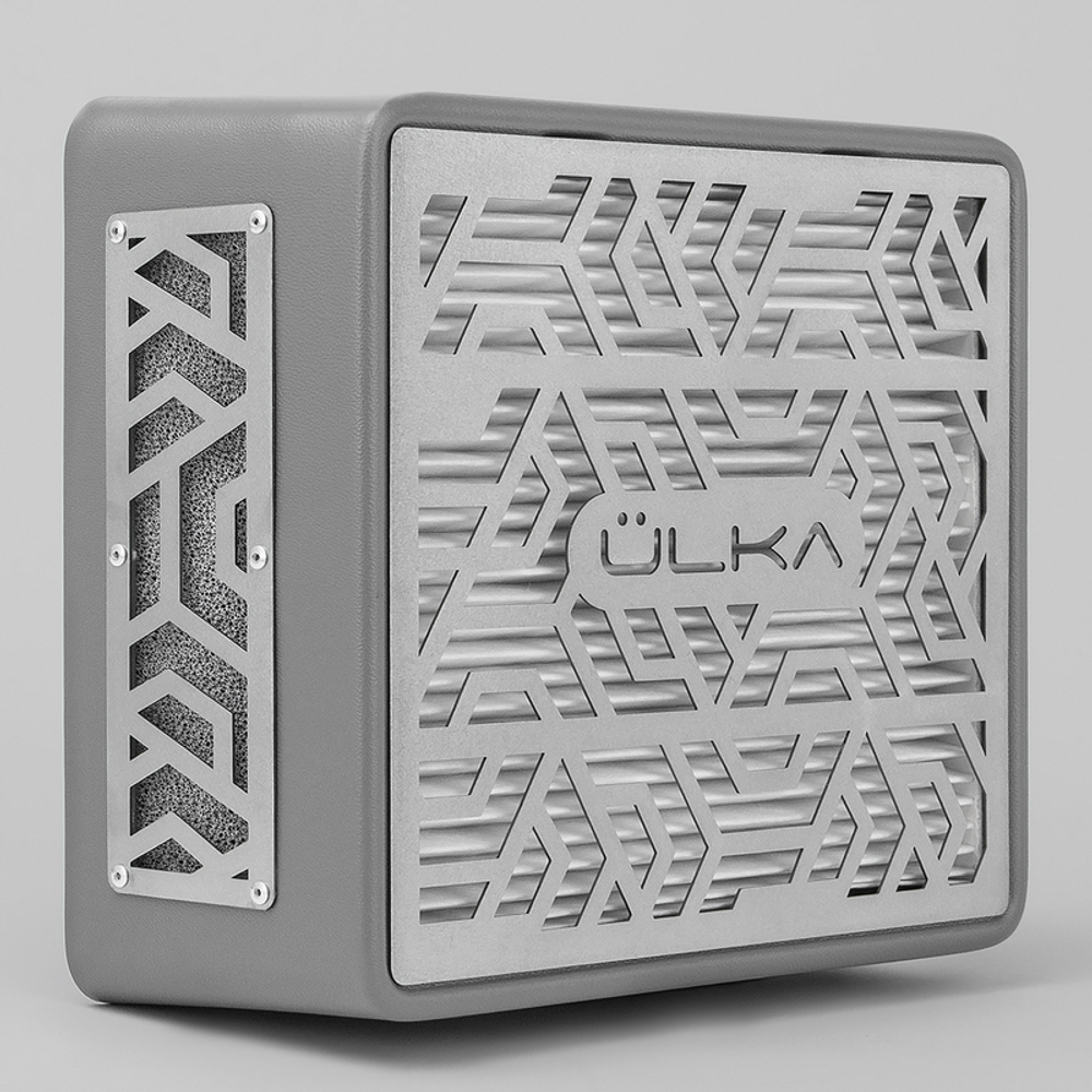 Вытяжка для маникюра настольная Ulka Pemium с фильтром, цвет серый (сетка металлик)