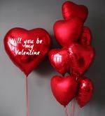 Кульки з гелієм червоні сердечки Be my Valentine
