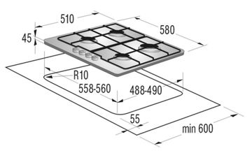 Варильна поверхня газова Gorenje G6N40IW