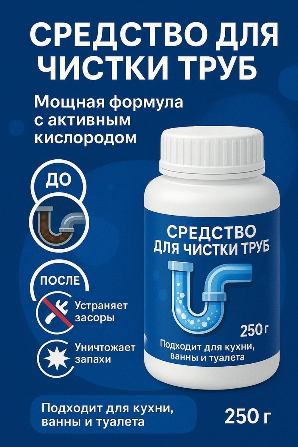 DEOPPILANT средство для очистки труб 250гр