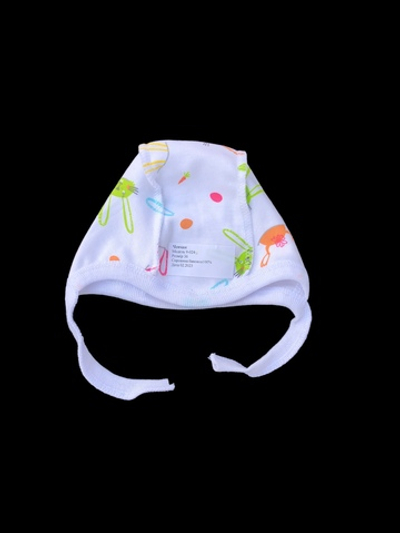 Шапочка із завязками, інтерлок ТМ "Happy ToT" (0-1 міс, 36 см)