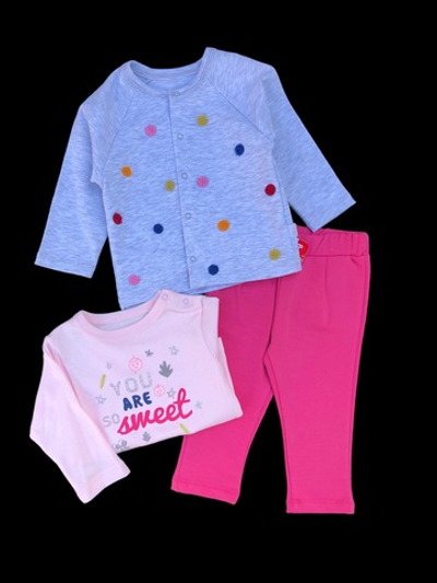 Костюм  3в1: кофта, штани, реглан "You are so sweet", двунитка з начосом ТМ "Bebetto"