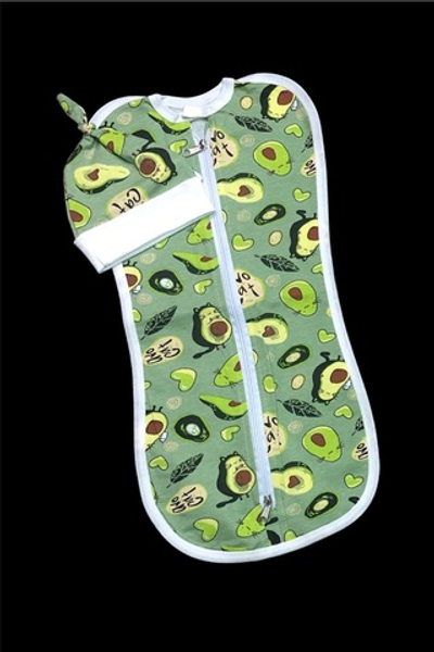 Пелюшка-кокон з шапочкою "Принт", інтерлок ТМ "Happy TOT"