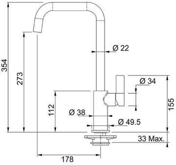 Змішувач кухонний FRANKE ELEGANCE (115.0296.801) цукру