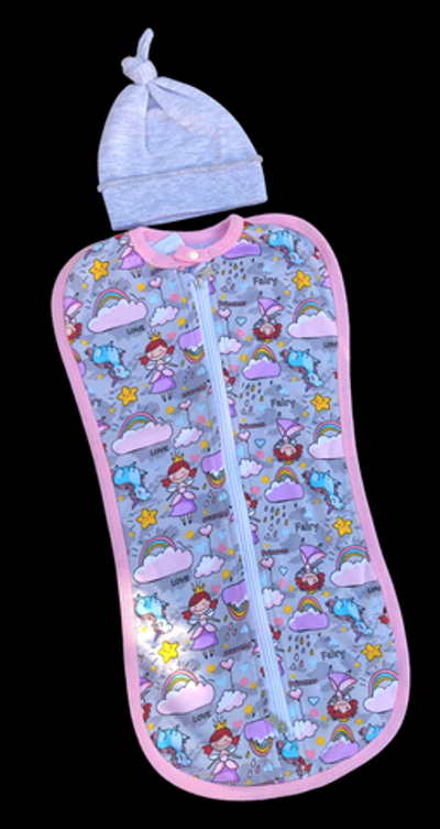 Пелюшка-кокон з шапочкою "Принт", футер ТМ "Happy TOT"