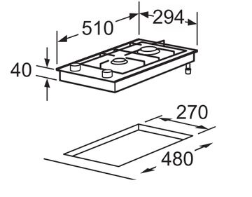 Варильна поверхня газова Domino INTERLINE HGG 734 FGT BA