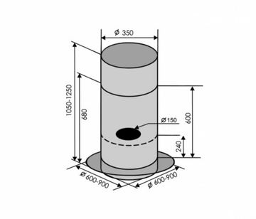 Витяжка VENTOLUX ISOLA CILINDRO 60 GL (1200)