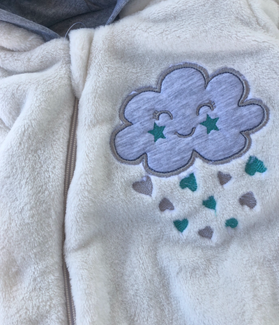 Комбінезон (ромпер) із капюшоном "Хмаринка", набивна махра "SM"