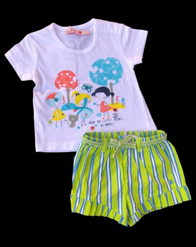 Костюм 2в1: шорти, футболка "Little friends", бавовна, котон ТМ "Boboli", "Original Marines" (68 см)