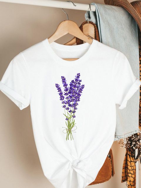 Футболка женская белая Alpine lavender-2 Katarina Ivanenko фото 1