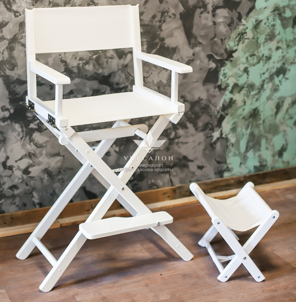 Складной стул для визажа Apolo 2 white