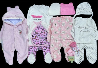 Гарний набір одягу для новонародженої дівчинки, якісний одяг для немовлят, осінь, зима, зріст 56 см, бавовна