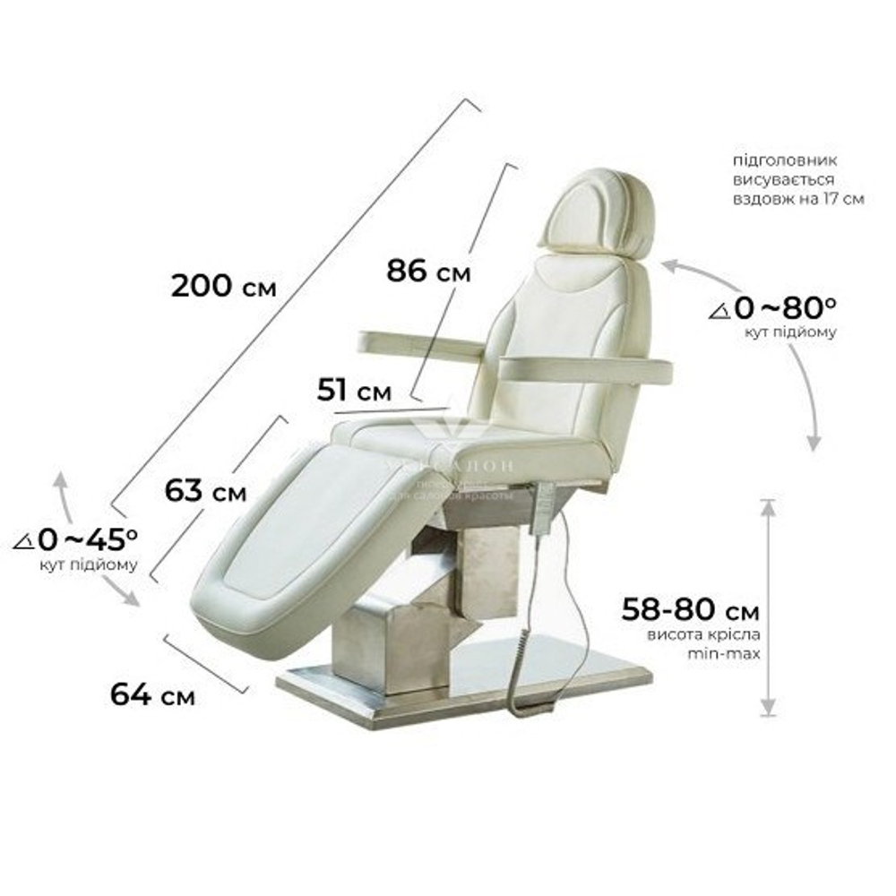 Косметологическая кушетка 050-3M (3 мотора)