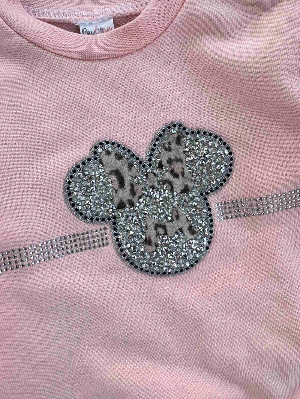 Дитячий костюм для дівчинки "Стиль Мінні": світшот, лосіни, пов'язка, двунитка ТМ Paulina, розмір 68 см