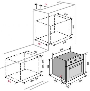 Духова шафа електрична VENTOLUX EO56M-6K BK/X