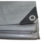 Тент 4х8 от дождя и снега 250г./м2 (серый/черный). Усиленные края.