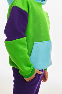 Дитячий спортивний утеплений костюм Kindamor Cozy Champion Purple/Green, фліс для хлопчика