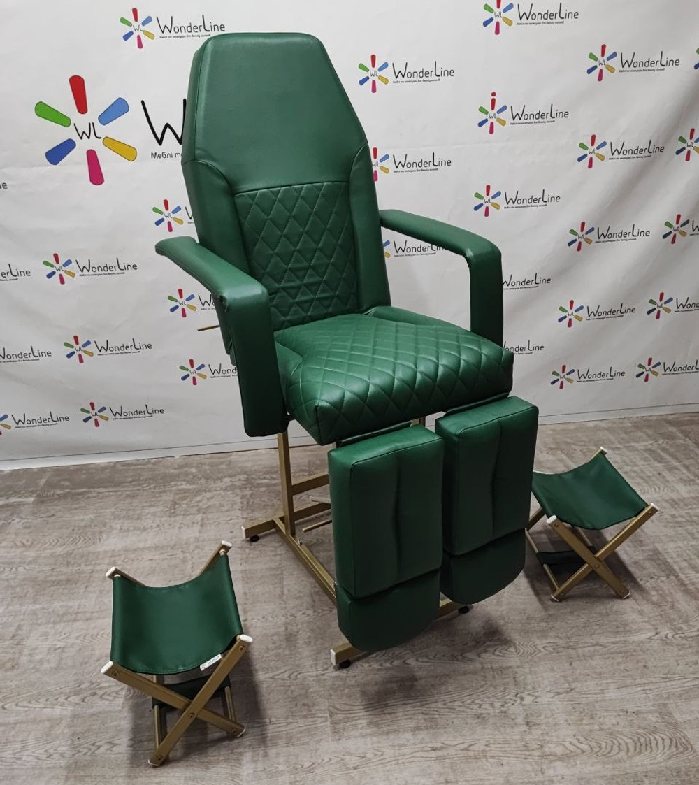 Педикюрное кресло с подставкой Tertio, тележкой, стульчиком и подставкой для сумки