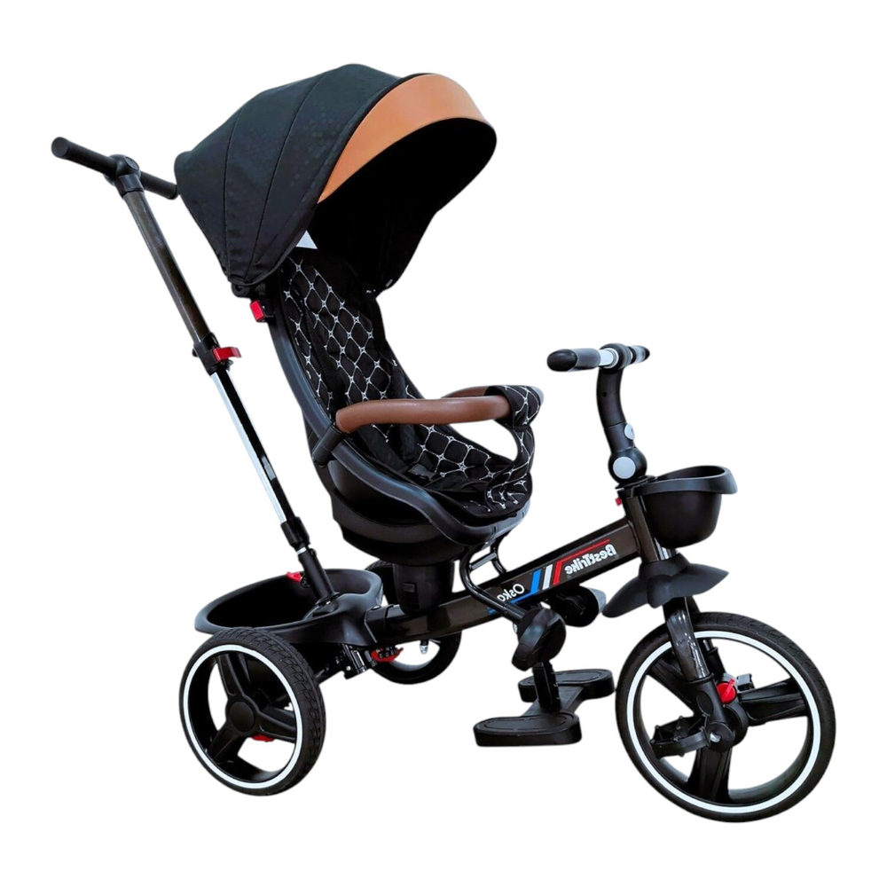 Дитячий триколісний велосипед Best Trike Oscar 6390 PU, складне кермо, з батьківською ручкою