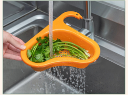 Сливная корзина на раковину оранжевый