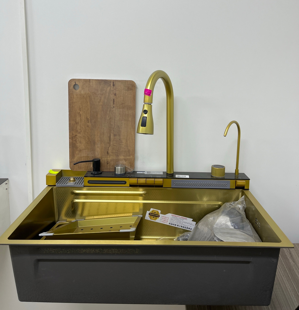 Многофункциональная кухонная мойка из нержавеющей стали SUS 304 (золото)