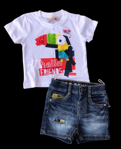 Костюм 2в1: шорти, футболка "Tucan", бавовна, котон ТМ "Boboli", "Baby Club" (68 см)