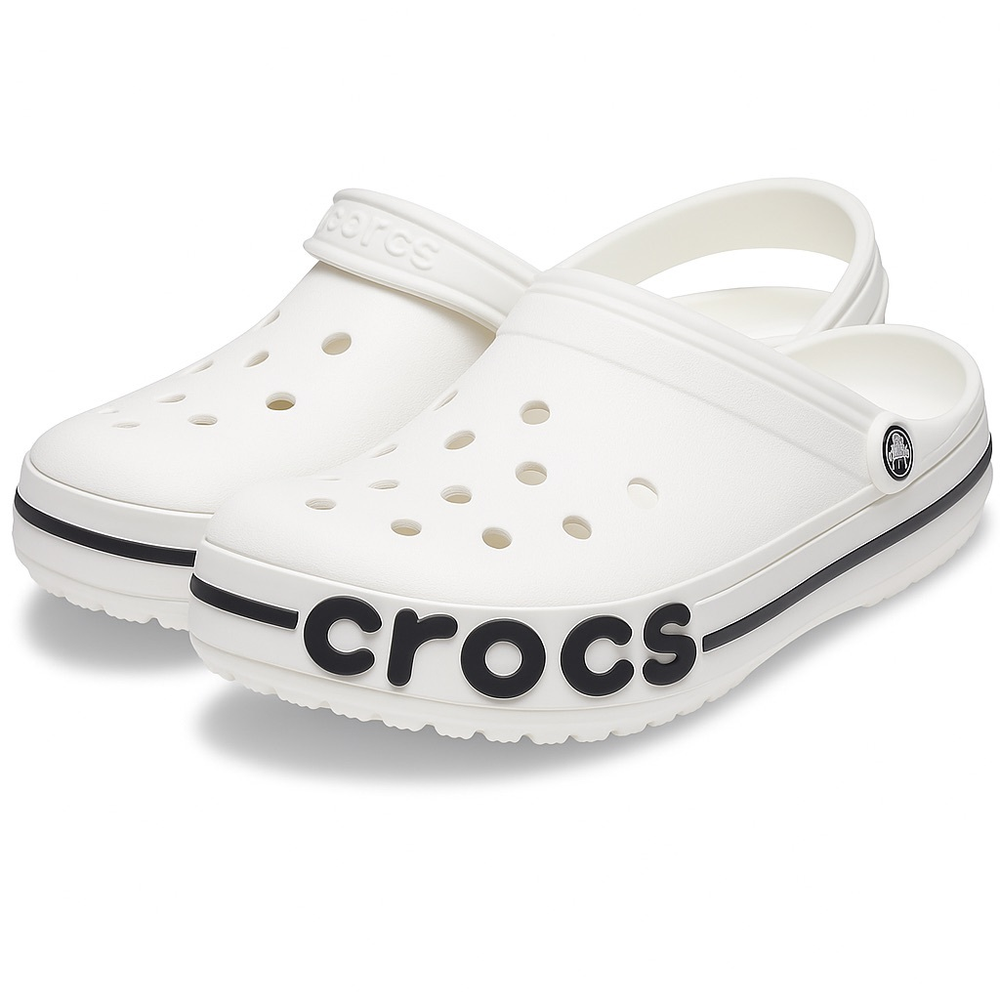 Классические сабо Crocs – Белые с логотипом